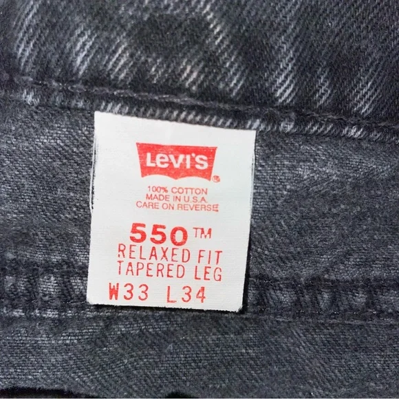Y2K -1996-Vintage Levi’s 550 relaxed fit tapered leg orange tag Jean W33/L33/1/2 - Picture 8 of 13